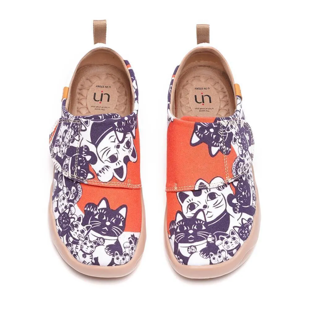 -Maneki neko- Art Designed kids Fashion Canvas Shoes