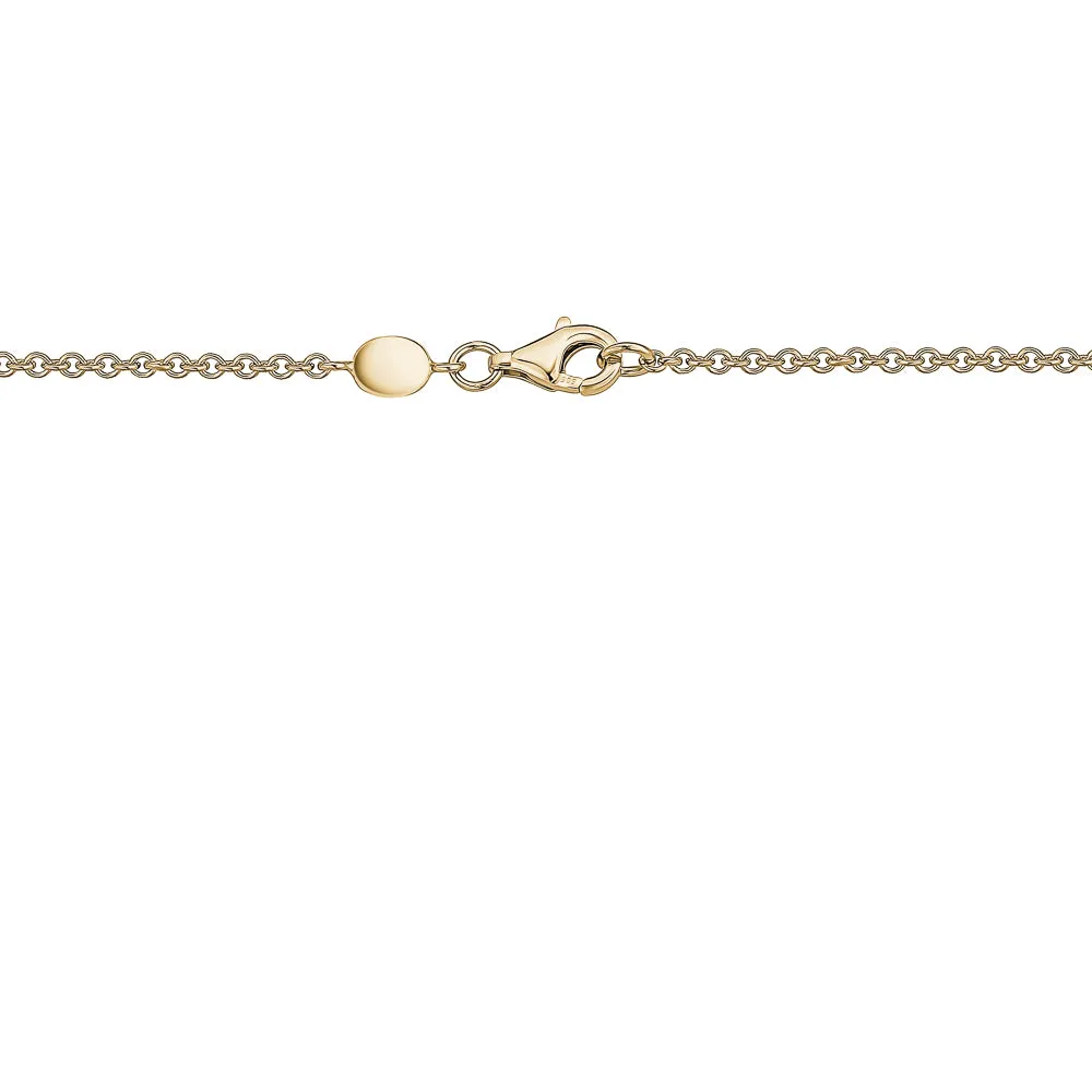 14K Yellow Gold Very Large Polished Shiny Modern Asymmetrical Heart on Long Strong  Rolo Chain 32