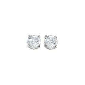 14KT WHITE GOLD WHITE TOPAZ (1/2 CTW) EARRING