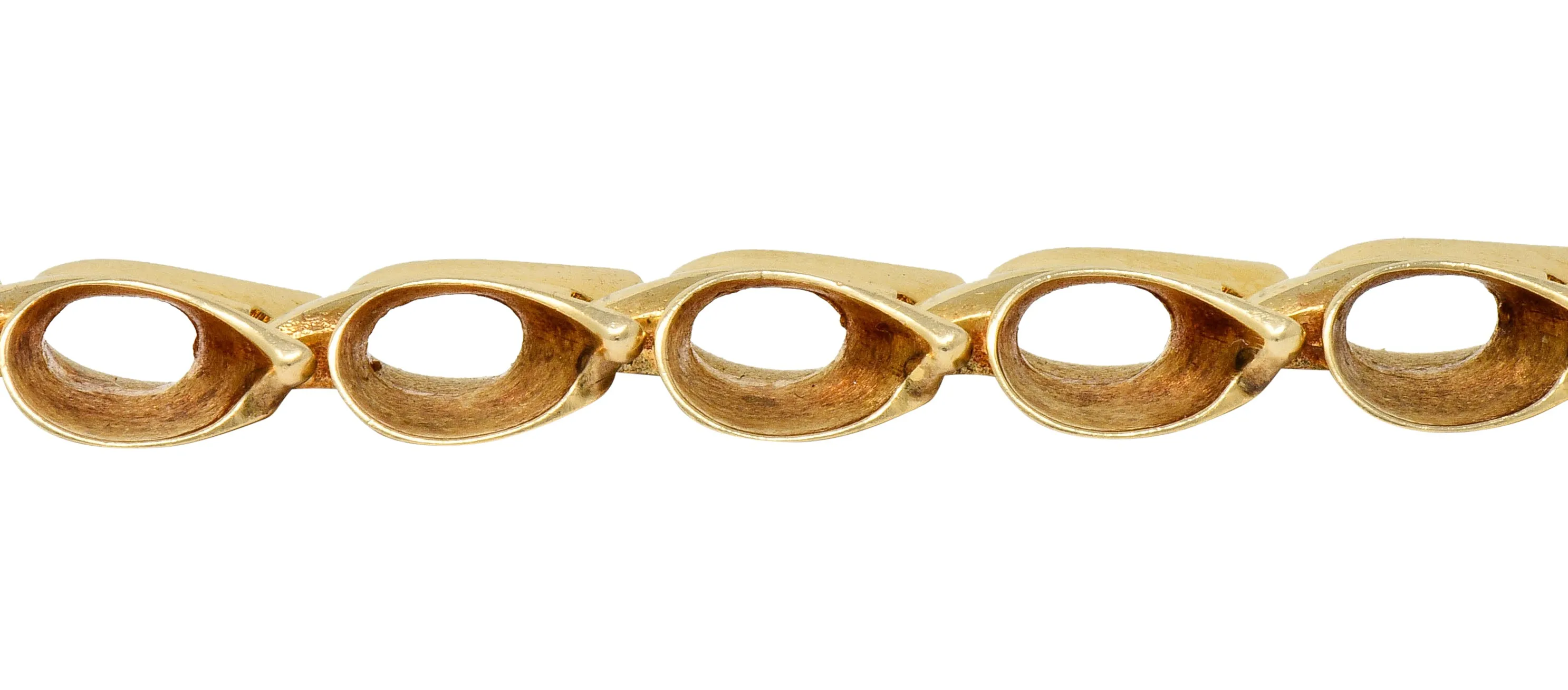 1940's Retro 14 Karat Gold Stylized Link Bracelet