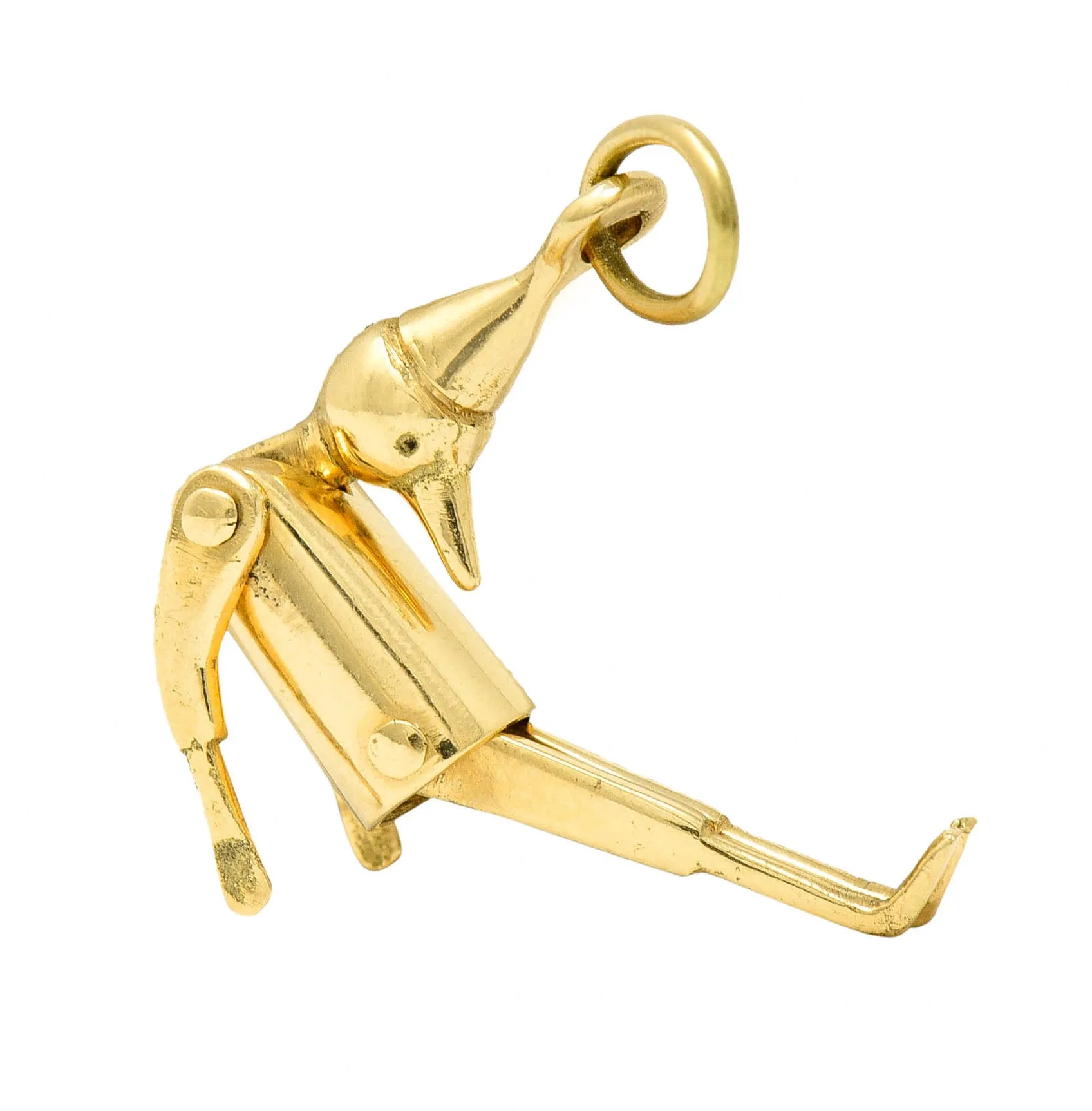 1940's Retro 18 Karat Gold Articulated Pinocchio Charm