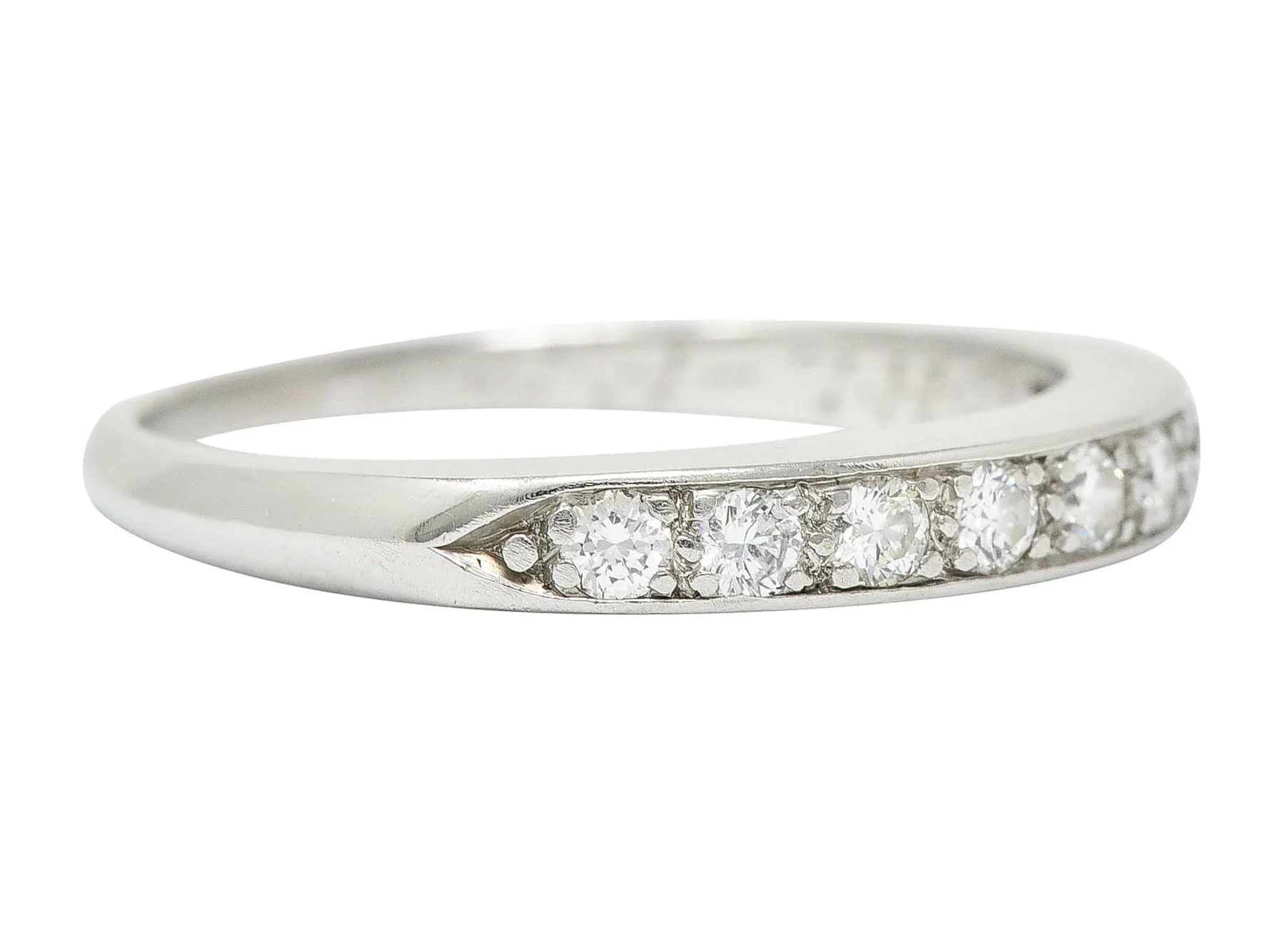 1948 Retro 0.50 CTW Diamond Platinum Wedding Band Ring