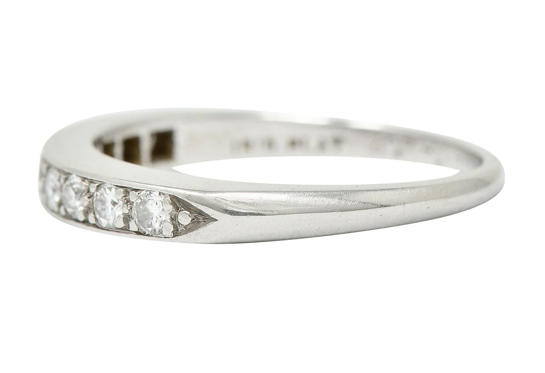 1948 Retro 0.50 CTW Diamond Platinum Wedding Band Ring