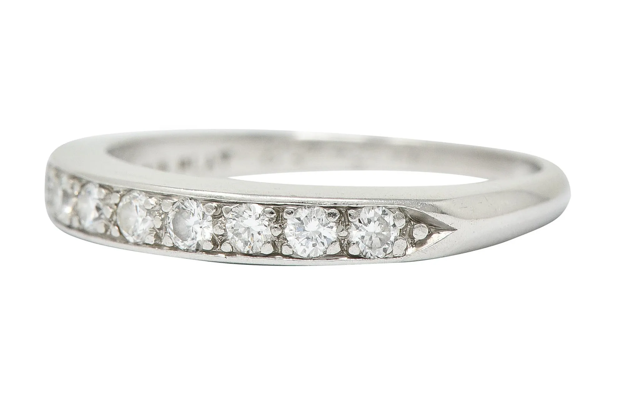 1948 Retro 0.50 CTW Diamond Platinum Wedding Band Ring