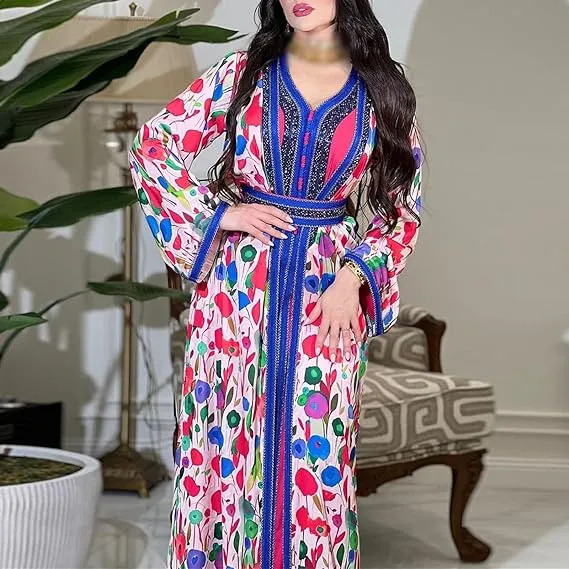 2 pc Luxury Ramadan Muslim Suit Women Eid Islamic Party Jalabiya S S4959023