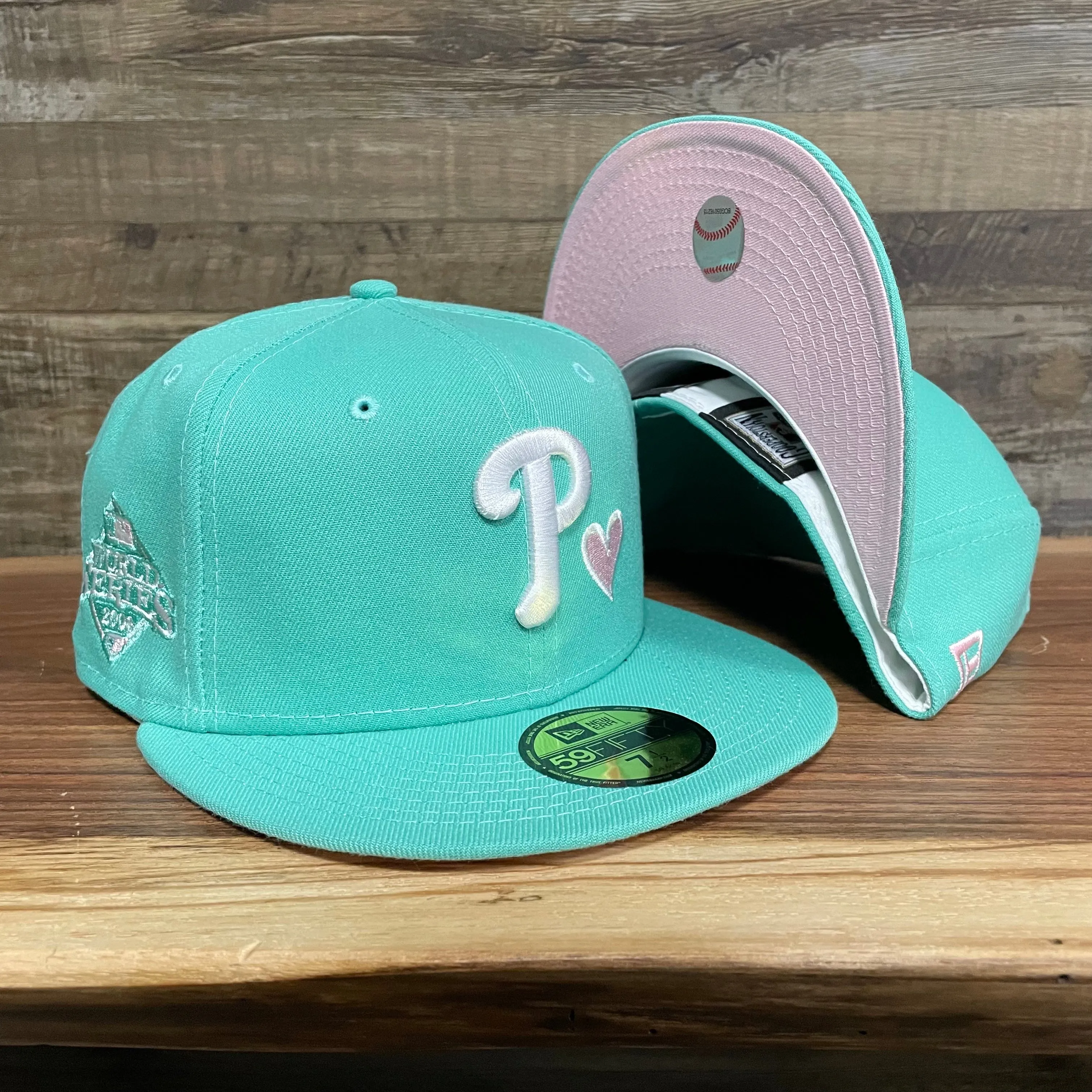 2008 World Series Philadelphia Phillies Heart Pink Bottom 5950 Fitted | Mint Flamingo