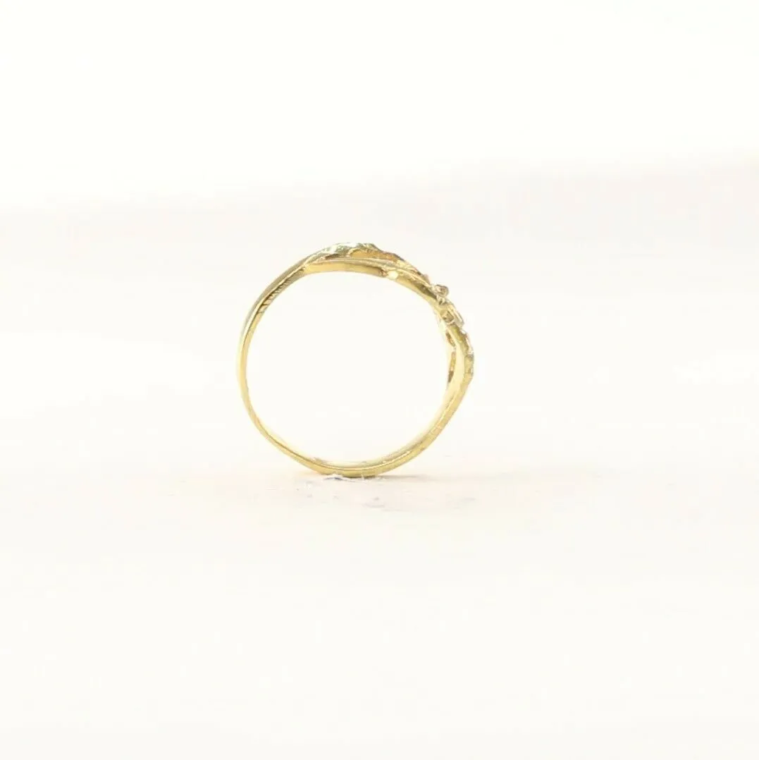 22k Ring Solid Gold ELEGANT Charm Ladies Floral Band SIZE 5 RESIZABLE r2115