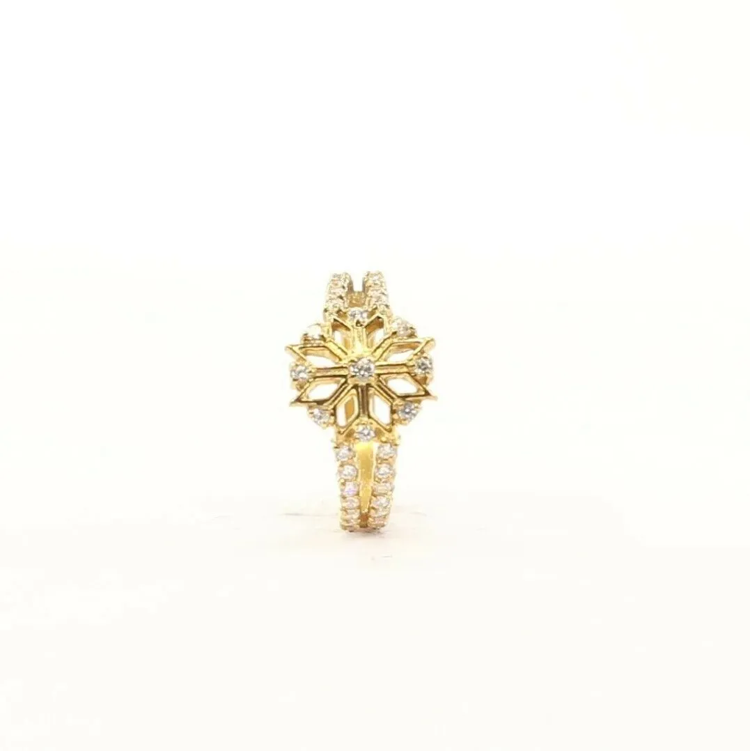 22k Ring Solid Gold ELEGANT Charm Ladies Floral Band SIZE 7 RESIZABLE r2120