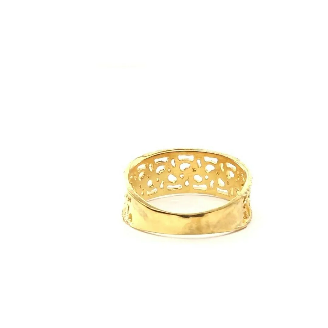 22k Ring Solid Gold ELEGANT Charm Ladies Floral Band SIZE 7 RESIZABLE r2339z