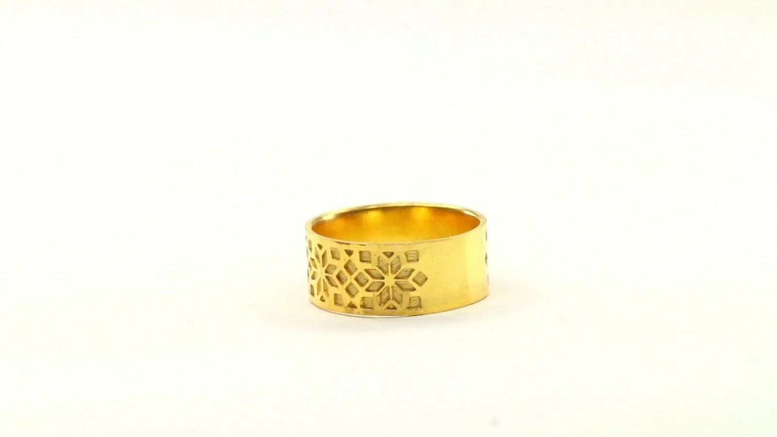 22k Ring Solid Gold ELEGANT Charm Ladies Floral Band SIZE 7.5 RESIZABLE r2293