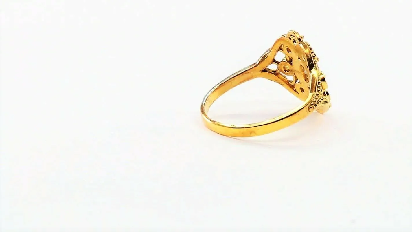 22k Ring Solid Gold ELEGANT Charm Ladies Floral Band SIZE 7.5 RESIZABLE r2331