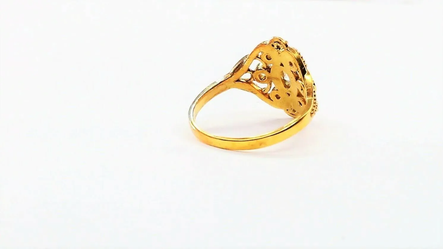 22k Ring Solid Gold ELEGANT Charm Ladies Floral Band SIZE 7.5 RESIZABLE r2331