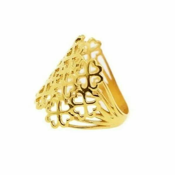 22k RIng Solid Gold ELEGANT Ladies Ring Floral Design SIZE 8 RESIZABLE r1706