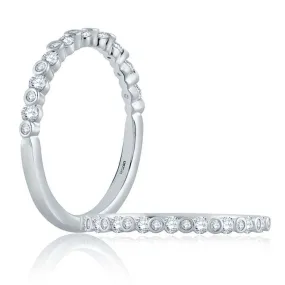 A. Jaffe Alternating Bezel Set Wedding Band 14K White Gold