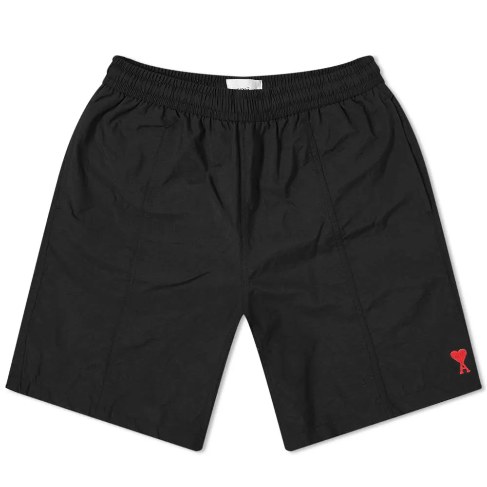 AMI Heart Logo Long Swim ShortBlack