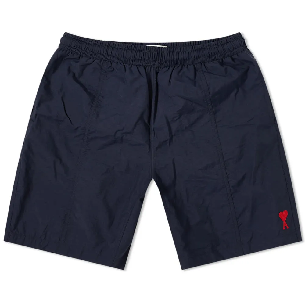 AMI Heart Logo Long Swim ShortNavy