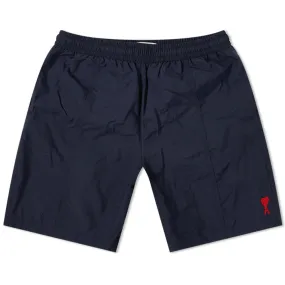 AMI Heart Logo Long Swim ShortNavy