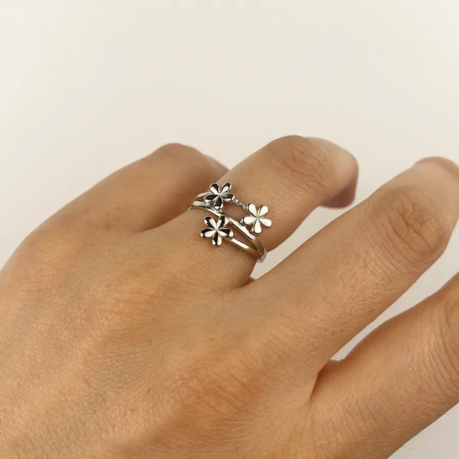 Anillo Floral Plata