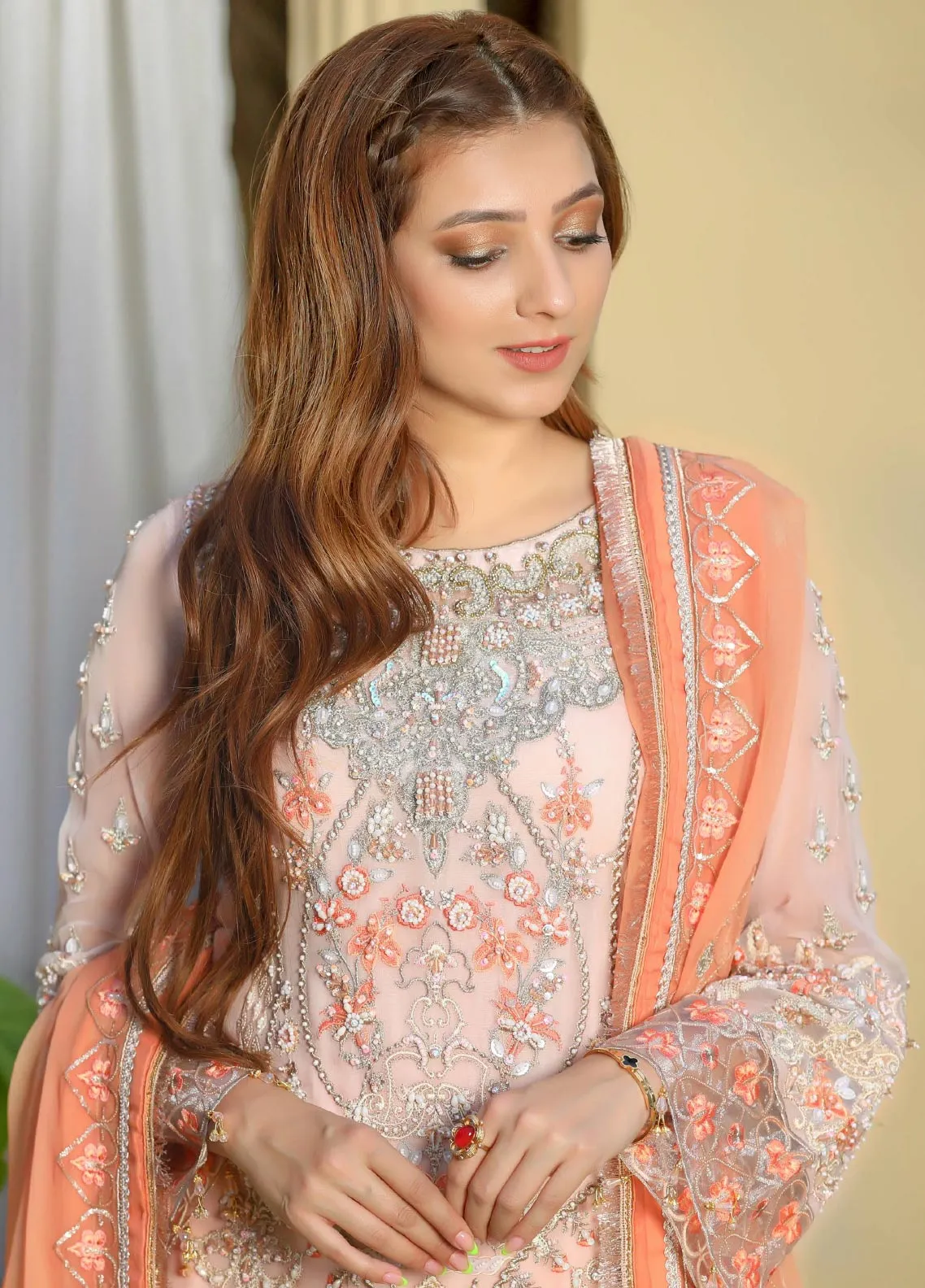 Areesha Embroidered Chiffon Unstitched 3 Piece Suit - 06