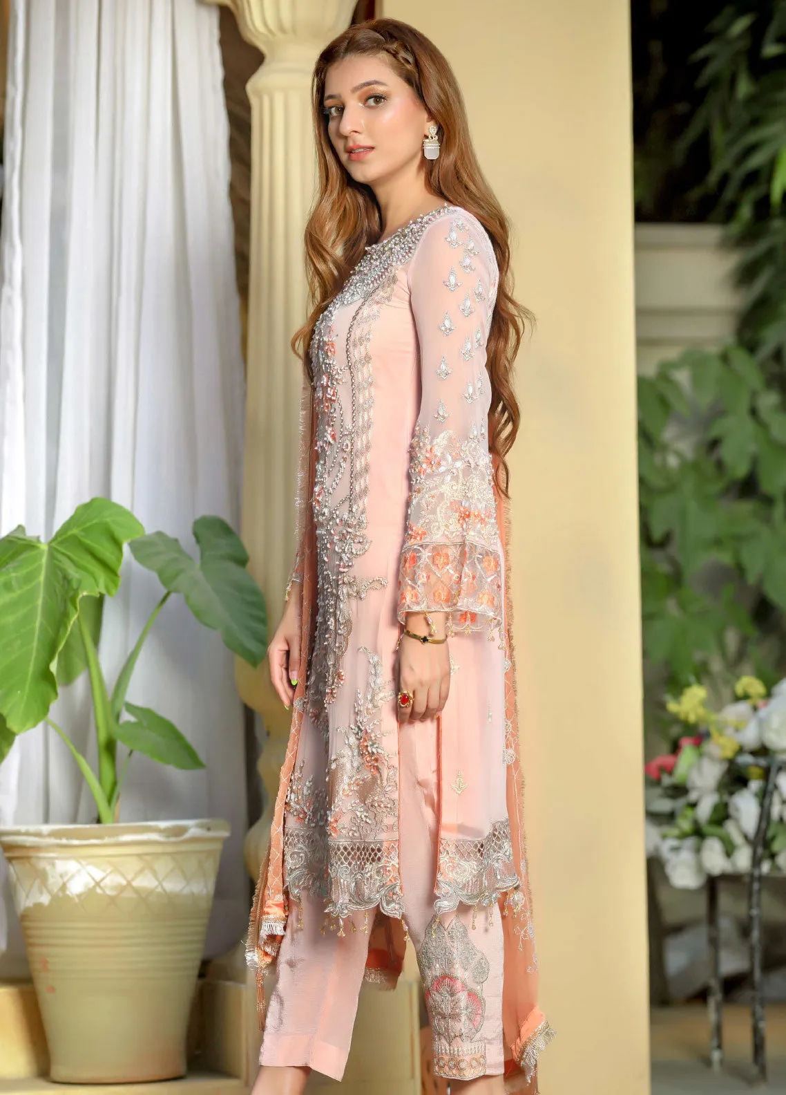 Areesha Embroidered Chiffon Unstitched 3 Piece Suit - 06