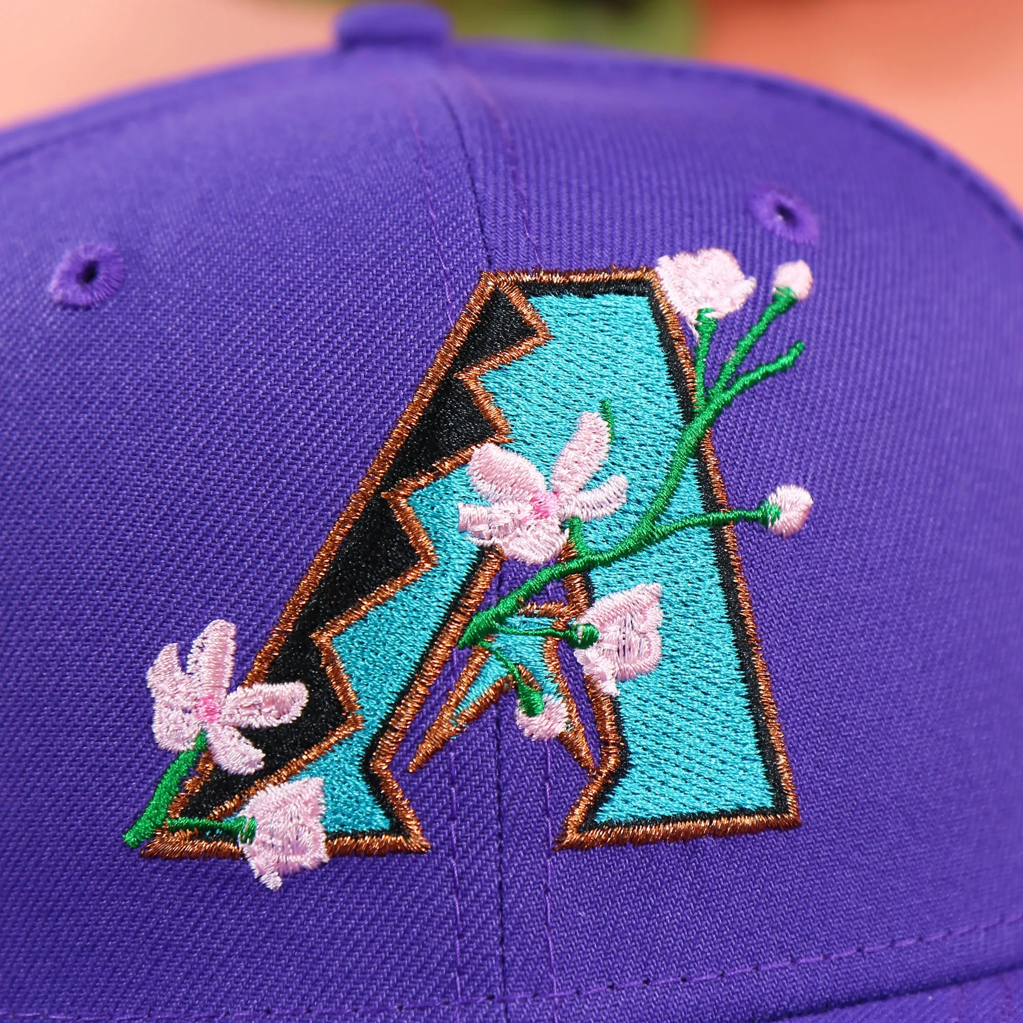 Arizona Diamondbacks Cooperstown Pink UV Sakura Bloom Side Patch 59Fifty Fitted Cap | Purple