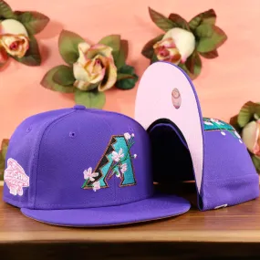 Arizona Diamondbacks Cooperstown Pink UV Sakura Bloom Side Patch 59Fifty Fitted Cap | Purple