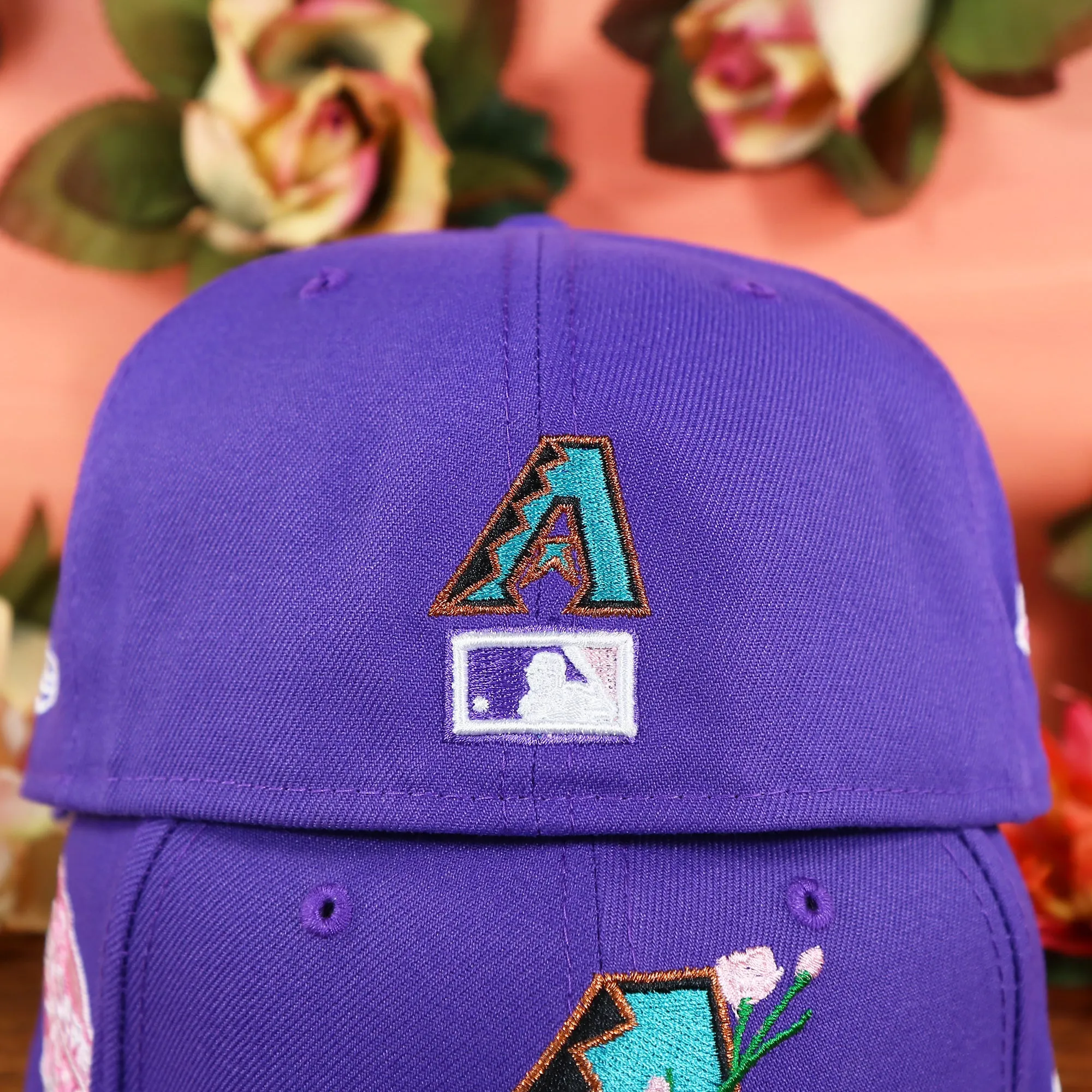 Arizona Diamondbacks Cooperstown Pink UV Sakura Bloom Side Patch 59Fifty Fitted Cap | Purple