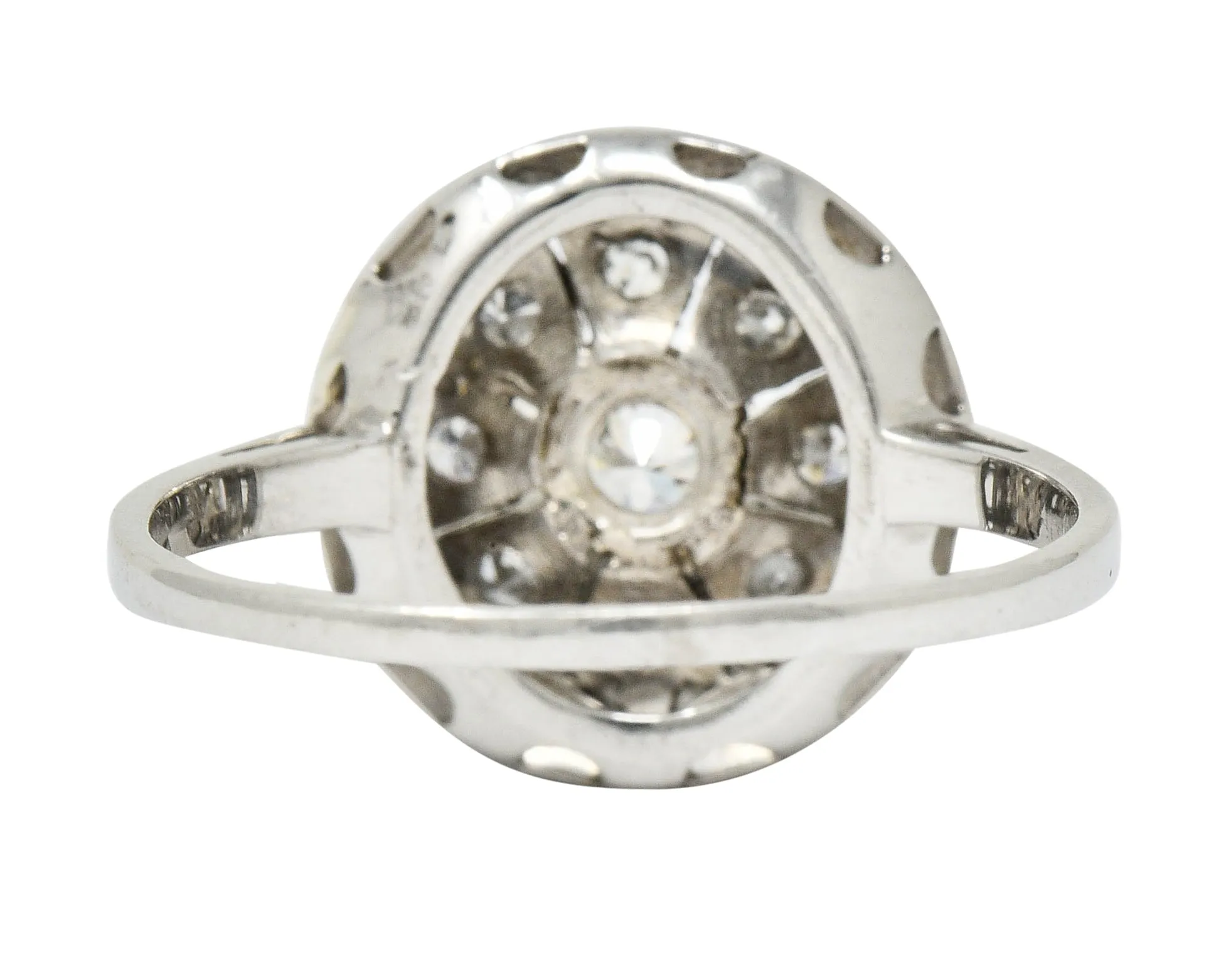 Art Deco 0.45 CTW Diamond Platinum Floral Dinner Ring