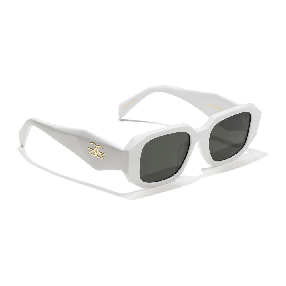 Artemis Glossy White Sunglasses