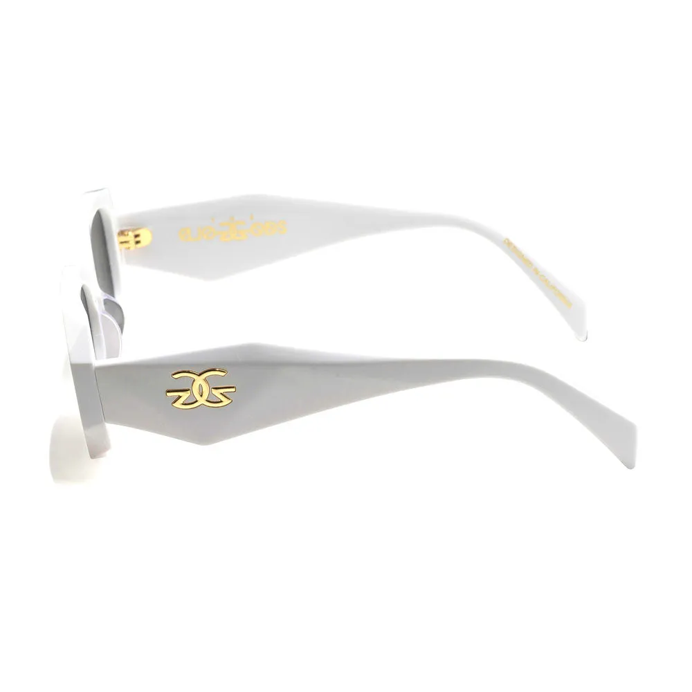 Artemis Glossy White Sunglasses