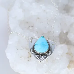 Beautiful Blue Moon Turquoise Shield Pendant Sterling Southwest #2