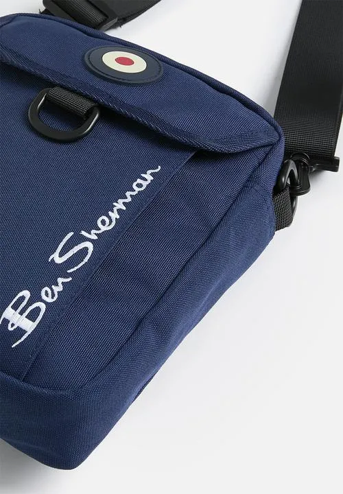 Ben Sherman Mens Cross Body Canvas Bag Navy