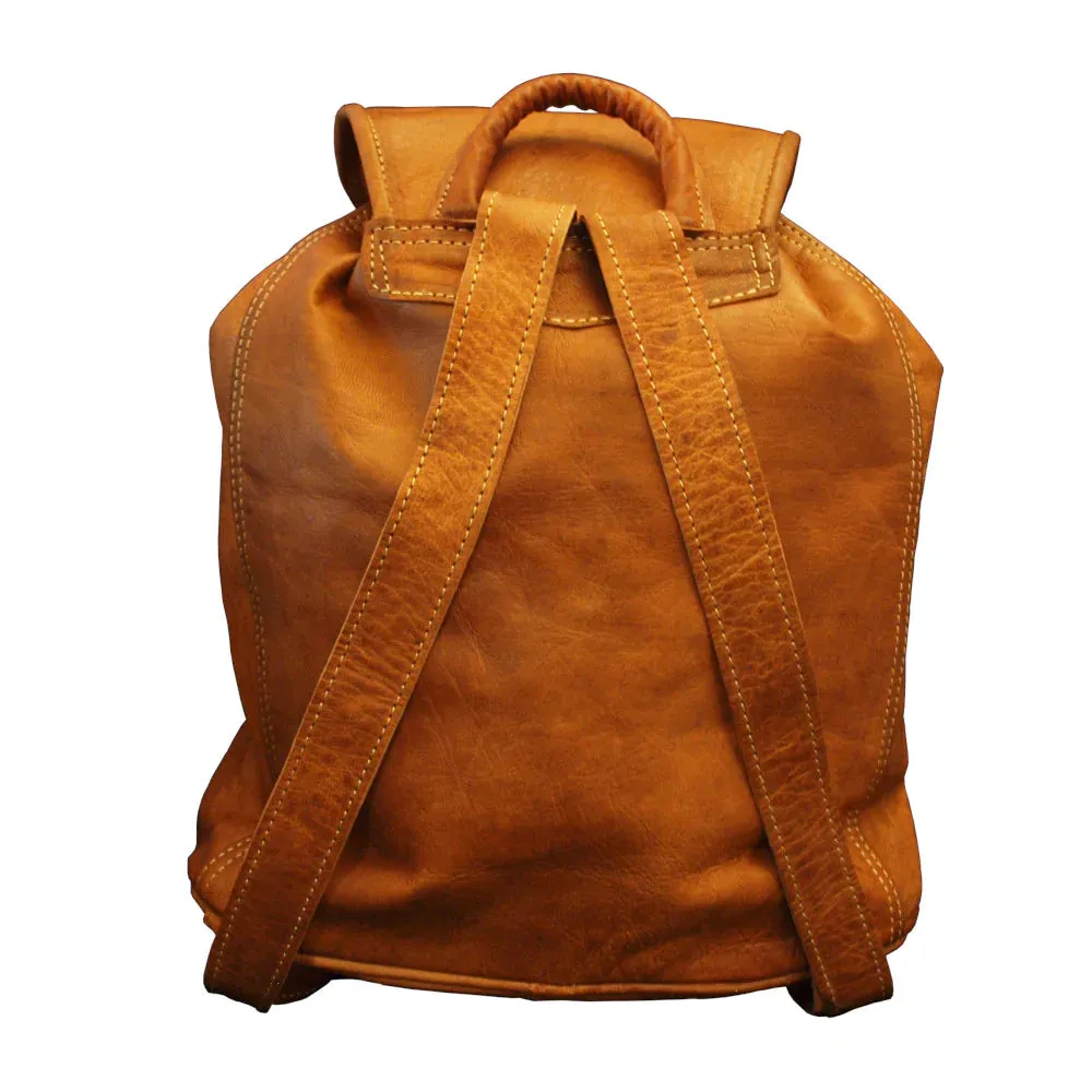 Berber Leather Large Leather Rucksack - Tan