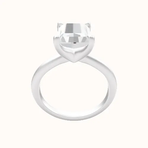 Beveled Solitaire Engagement Ring With Four Prong Head