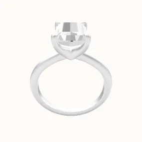 Beveled Solitaire Engagement Ring With Four Prong Head