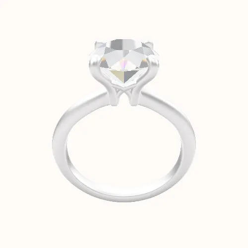 Beveled Solitaire Engagement Ring With X Gallery Head