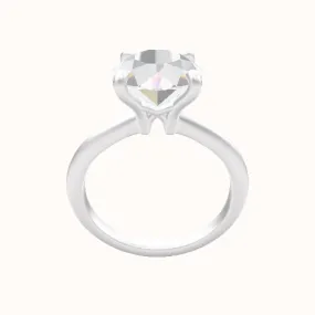 Beveled Solitaire Engagement Ring With X Gallery Head