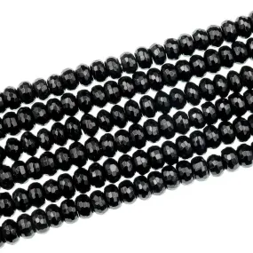 Black Onyx Faceted Rondelle 16mm