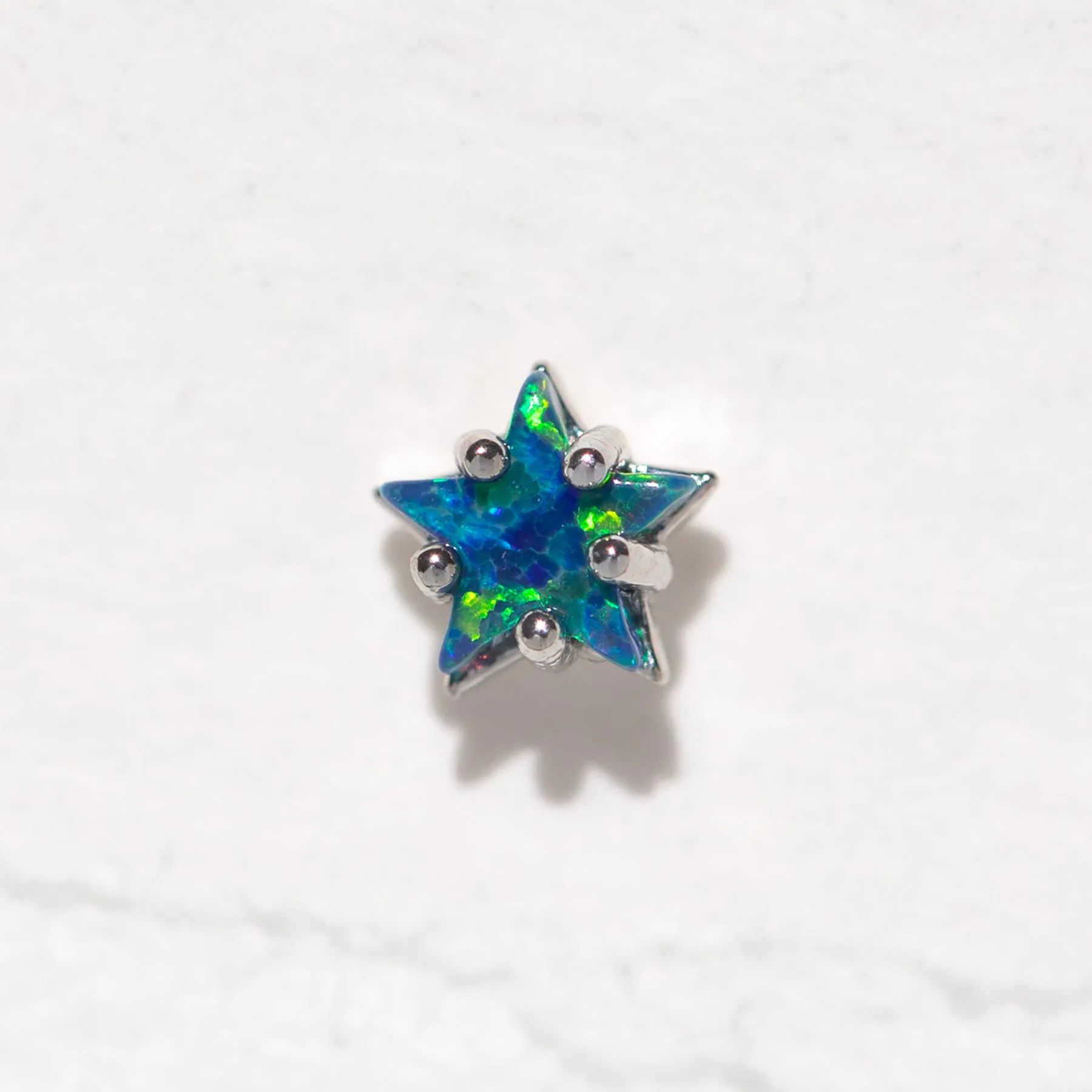 Blue Opal Star Piercing Style Earring