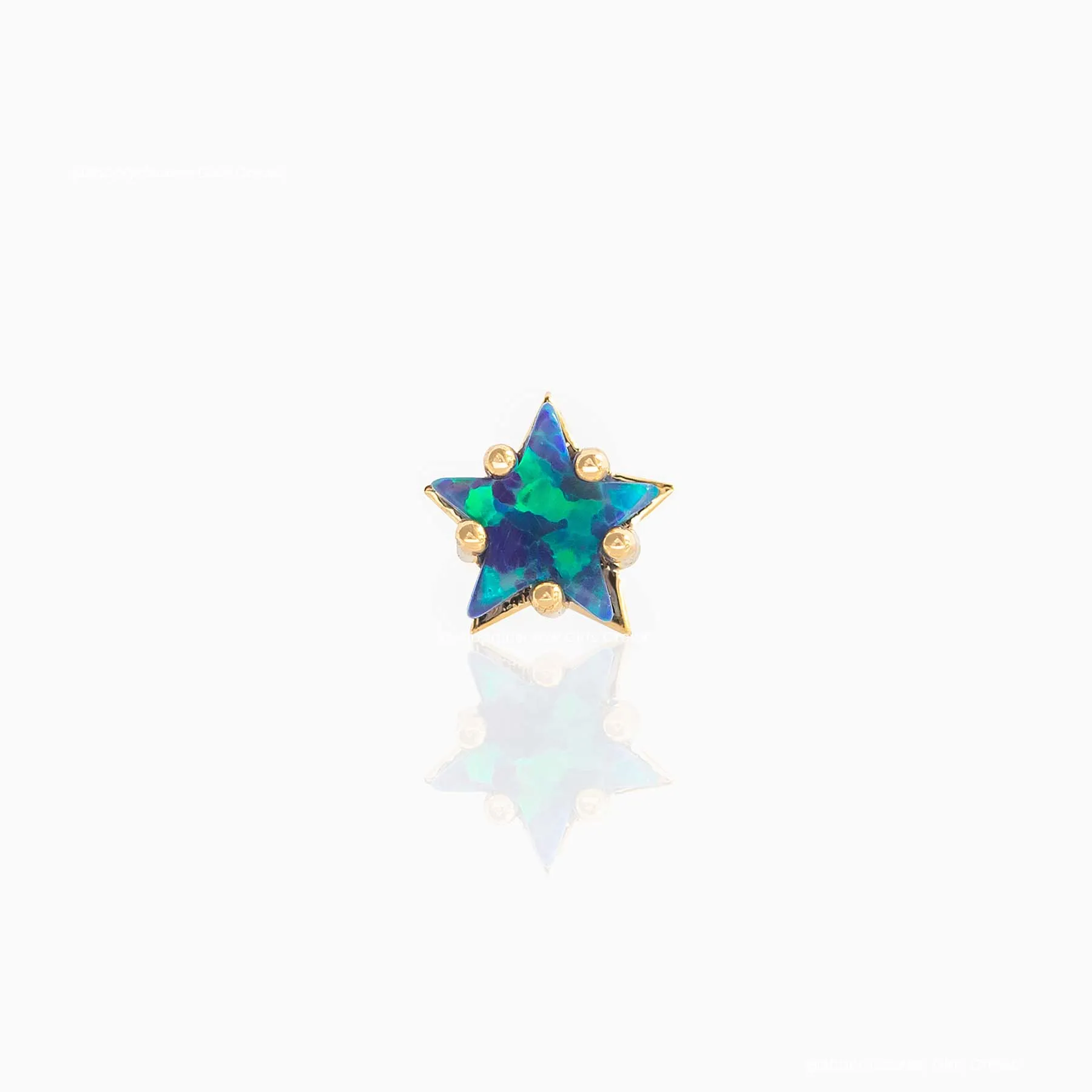 Blue Opal Star Piercing Style Earring