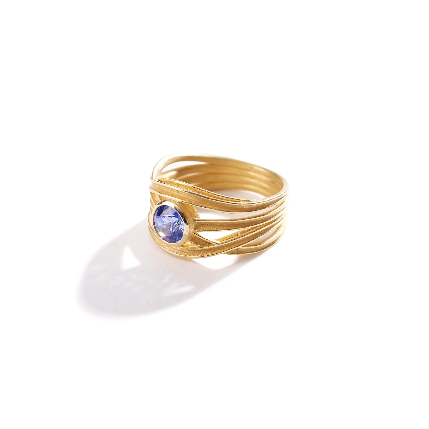 Blue Sapphire Cornflower Ring