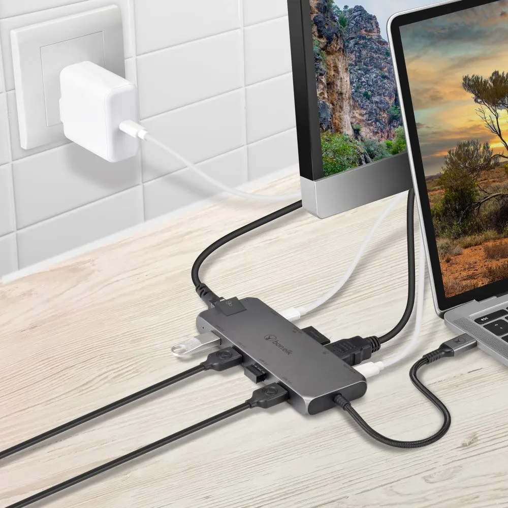 Bonelk Long-Life USB-C to 11-in-1 Multiport Hub - Space Grey