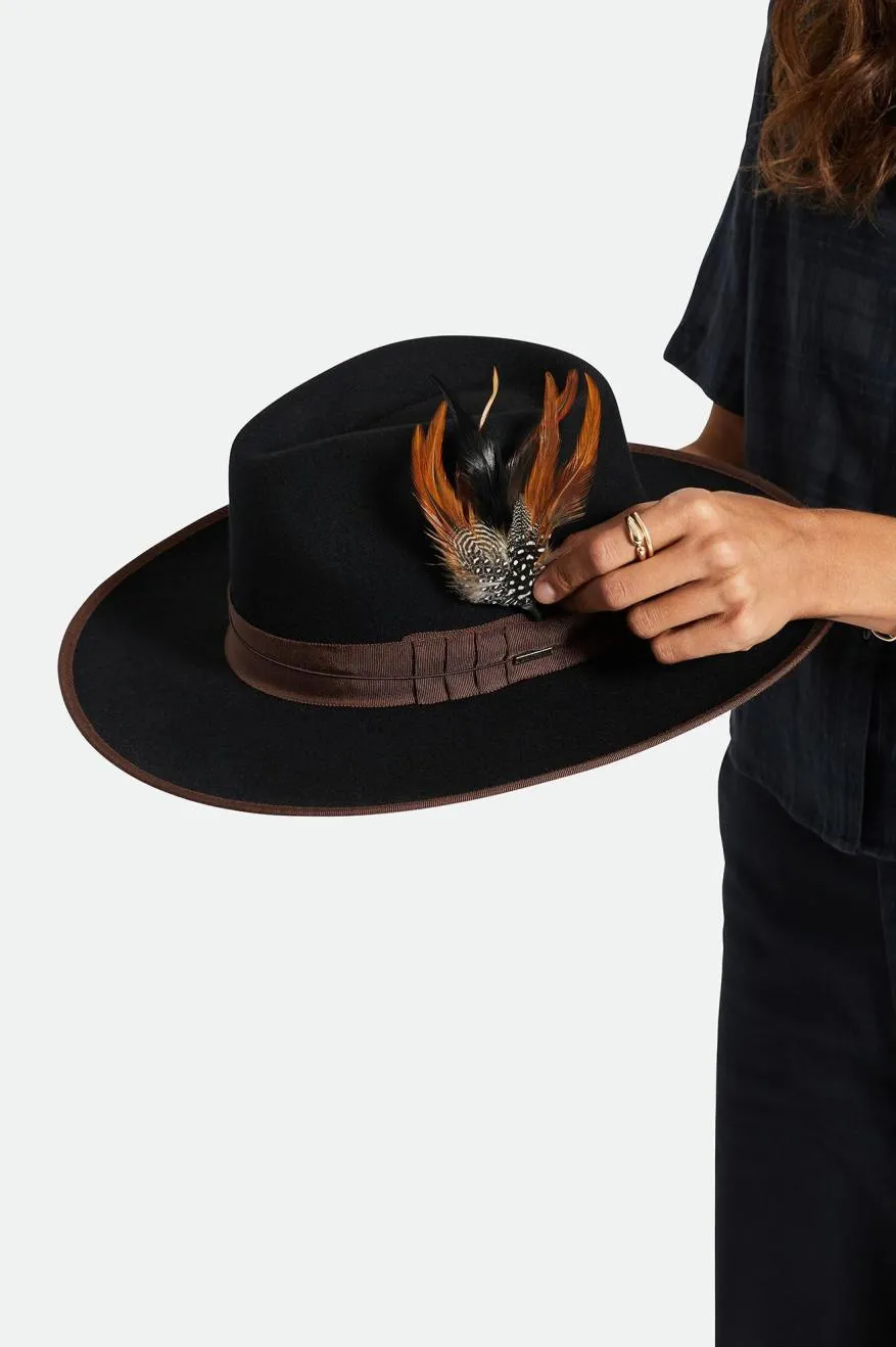 Brixton Hat Feather - Burnt Orange/Black/Mahogany