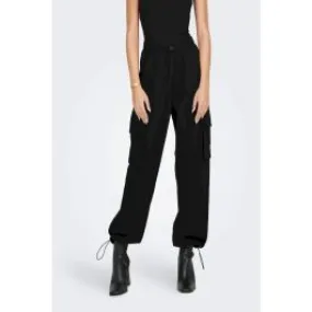 CARGO PANTS WITH STRINGS donna Nero