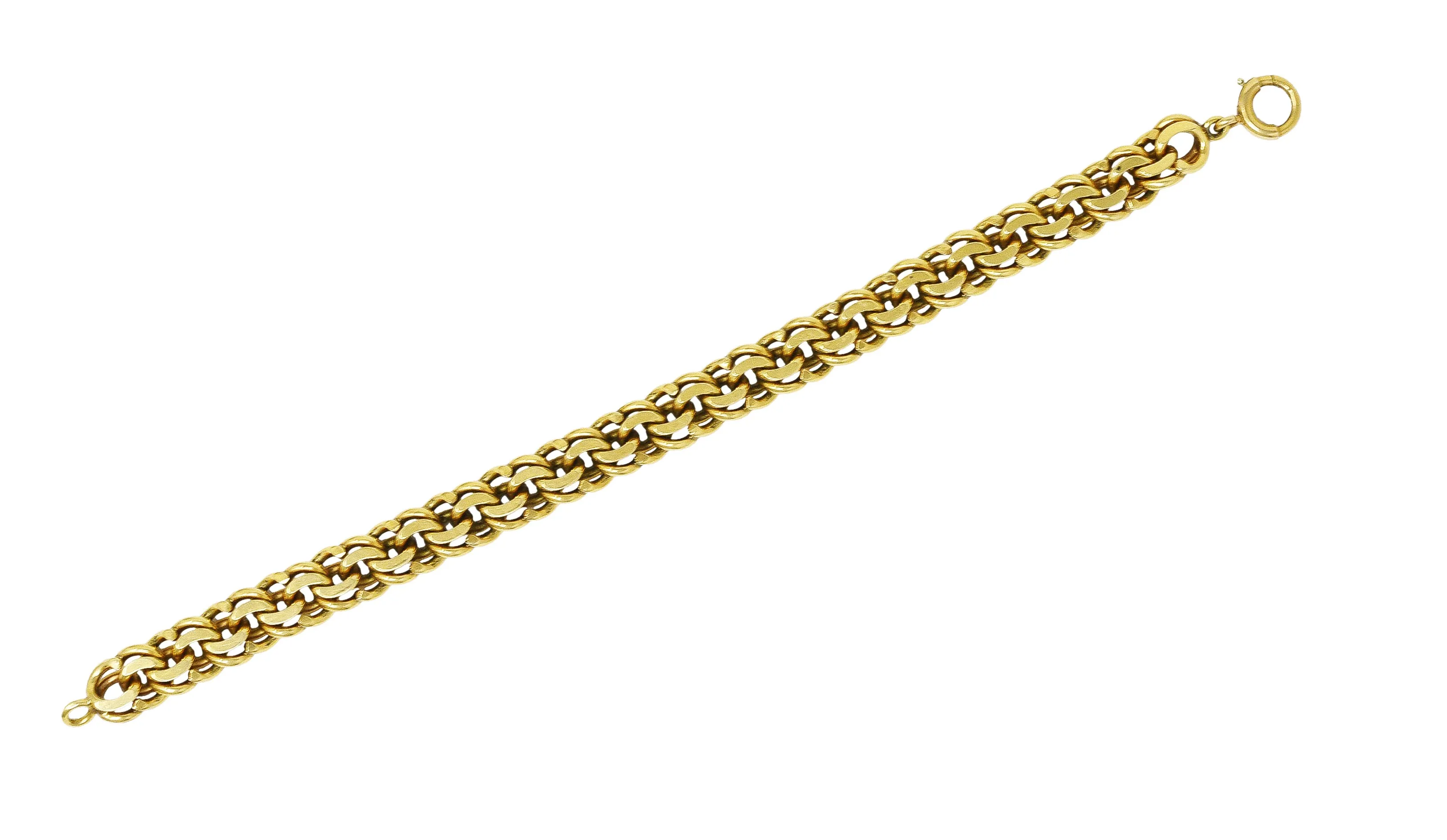 Cartier Retro 14 Karat Yellow Gold Double Curb Link Unisex Vintage Bracelet