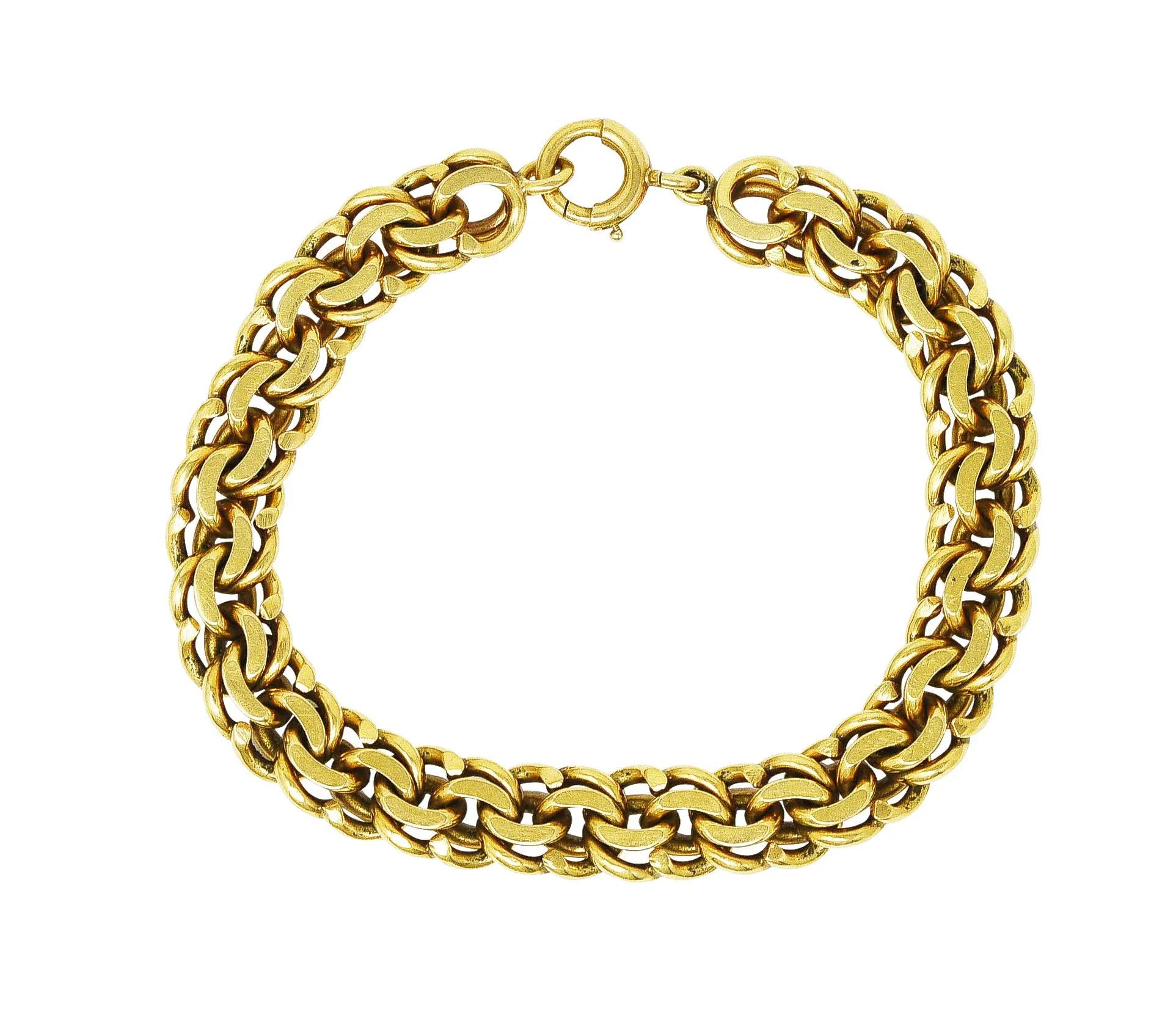 Cartier Retro 14 Karat Yellow Gold Double Curb Link Unisex Vintage Bracelet