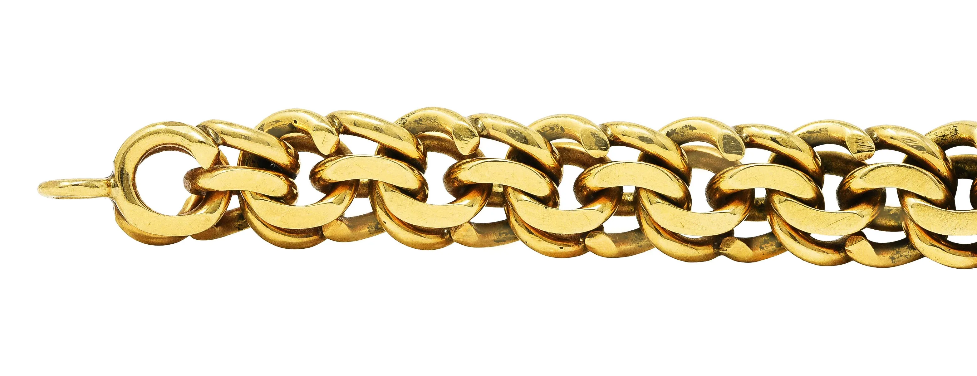 Cartier Retro 14 Karat Yellow Gold Double Curb Link Unisex Vintage Bracelet