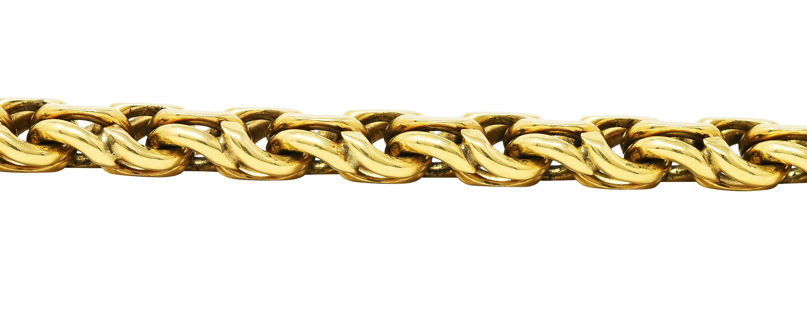 Cartier Retro 14 Karat Yellow Gold Double Curb Link Unisex Vintage Bracelet