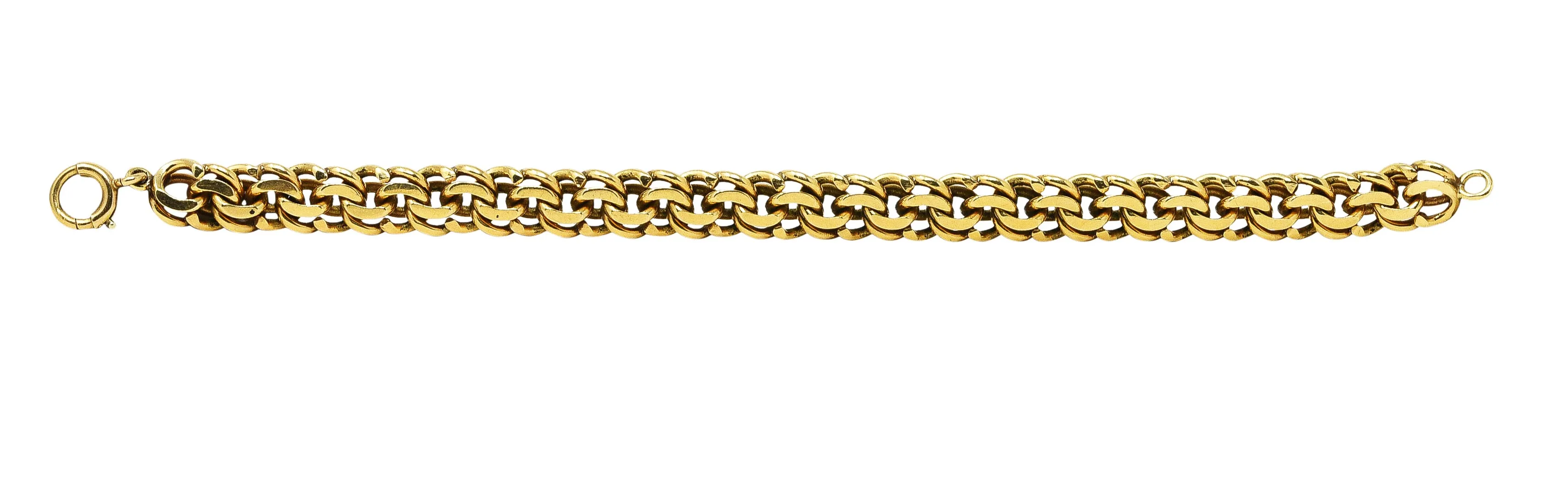 Cartier Retro 14 Karat Yellow Gold Double Curb Link Unisex Vintage Bracelet