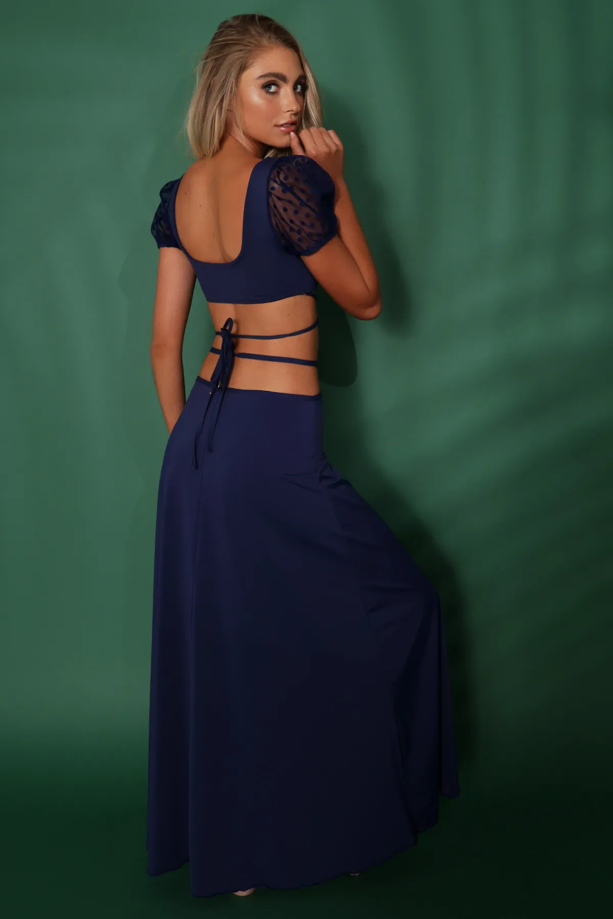 CHRISTIE NAVY LONG SKIRT